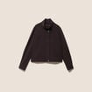 Veste ample courte col montant marron fonc&eacute; femme
