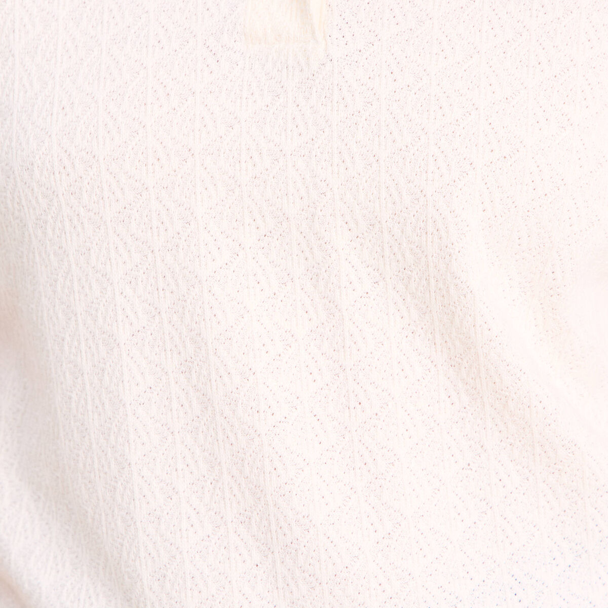 Polo jacquard manches courtes ecru femme