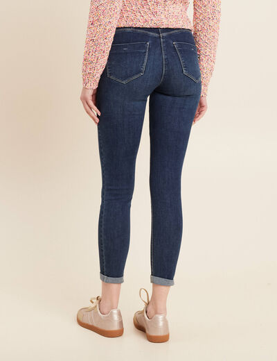 Jeans ajusté taille standard 7/8ème denim brut femme