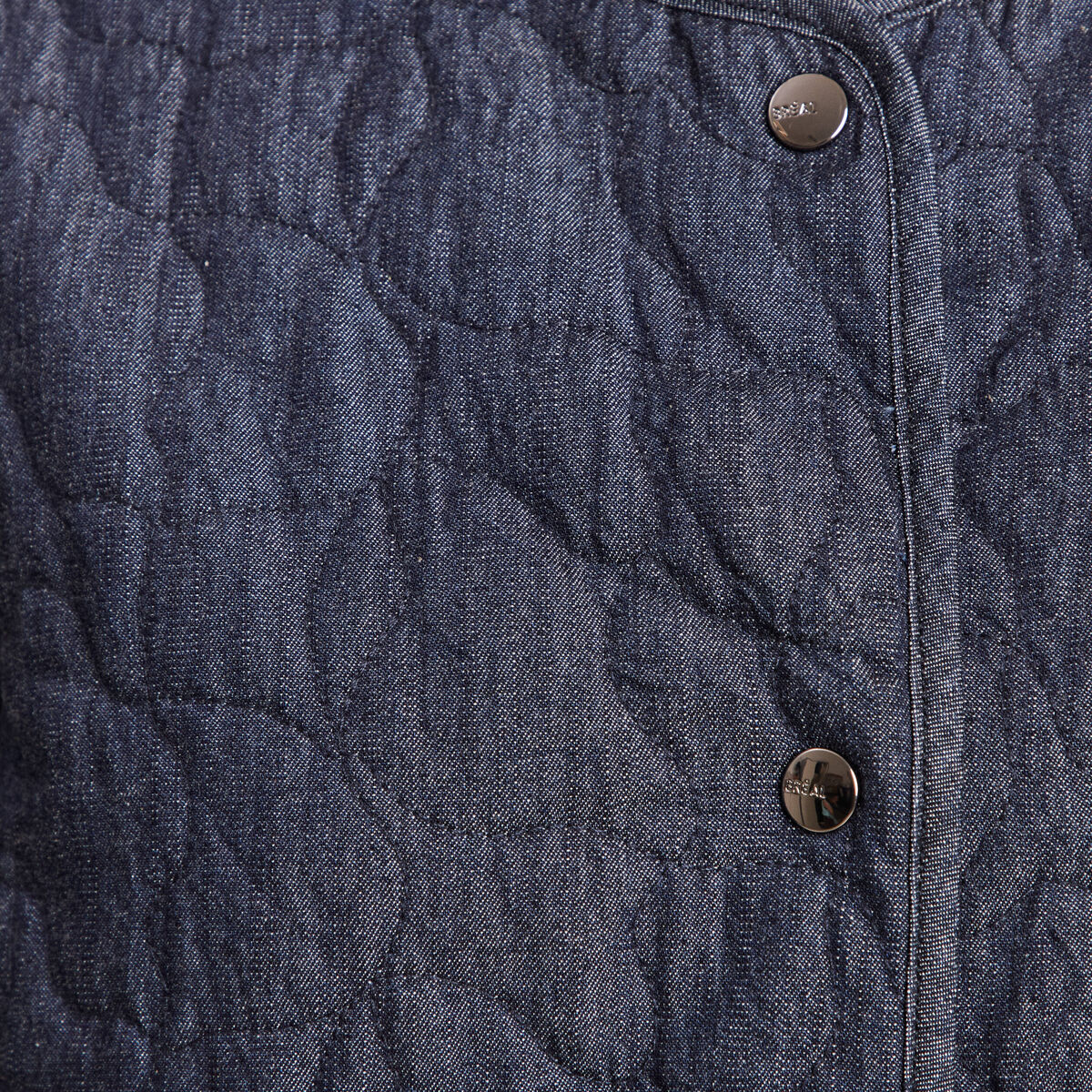 Doudoune doubl&eacute;e sans col denim brut femme