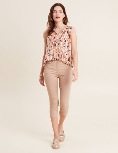 Blouse sans manches blanc femme