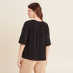 Blouse manches 3/4 noir femme