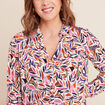 Chemise cintr&eacute;e manches longues bleu femme