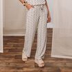 Pantalon large taille haute blanc femme