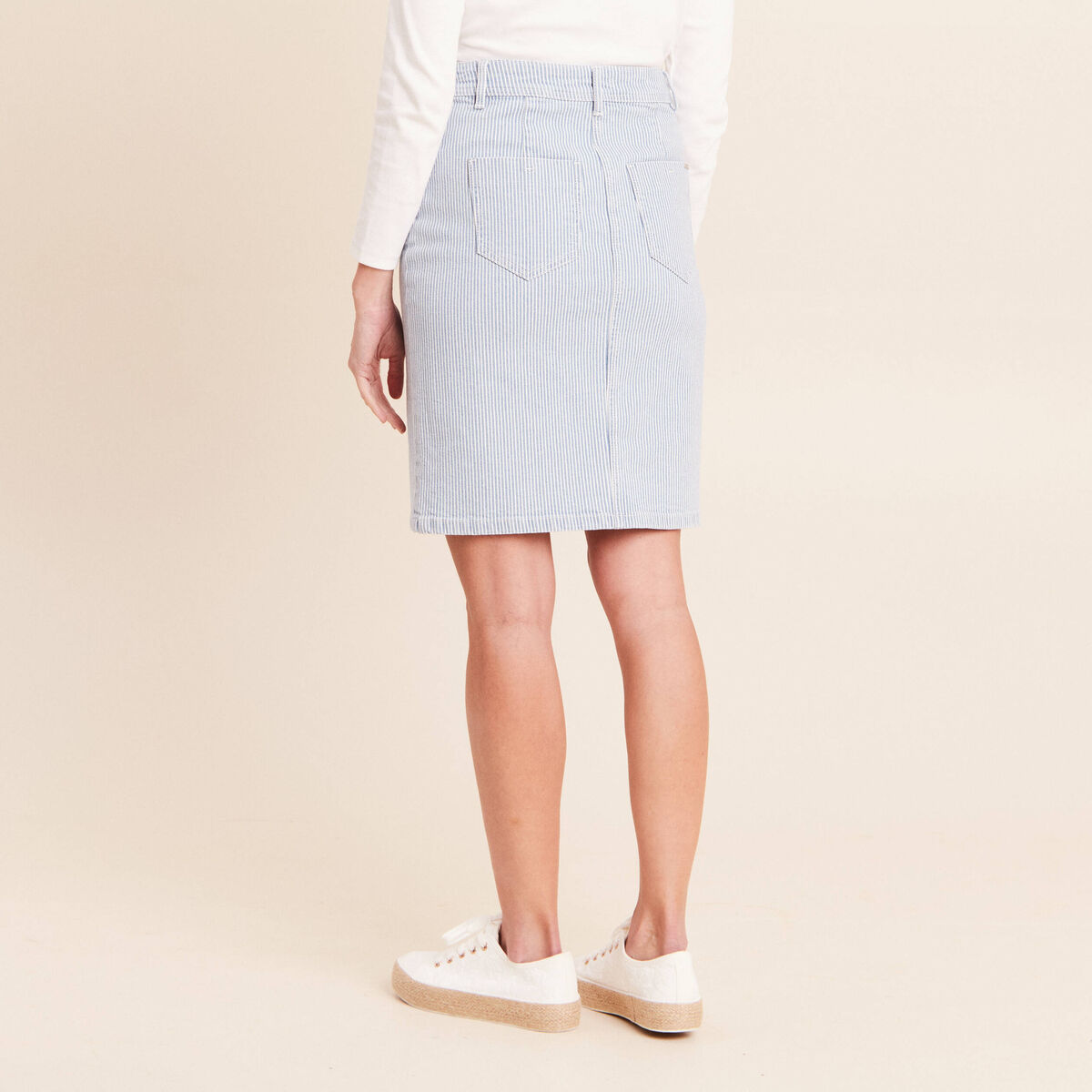 Jupe taille haute bleu femme