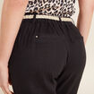 Pantalon flou ceinturé noir femme
