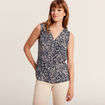 Blouse sans manches bleu femme