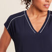 T-shirt manches courtes bleu foncé femme
