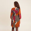Robe &eacute;vas&eacute;e fluide manches 3/4 multicolore femme