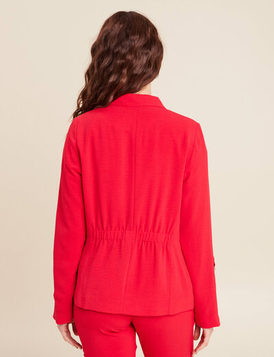 Veste cintrée boutonnée rouge femme