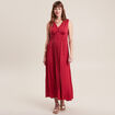 Robe longue empire satin bordeaux femme