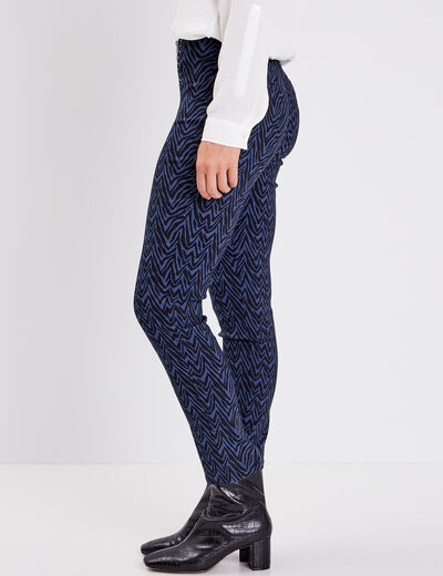 Tregging avec détails zippés bleu femme