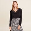 T-shirt thermo-douceur manches longues noir femme