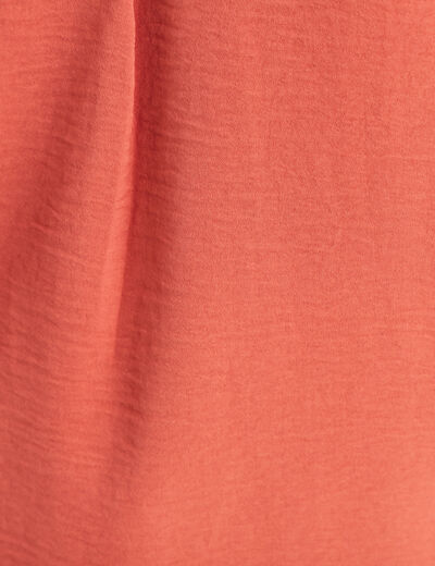 T-shirt bi-mati&egrave;re manches courtes vieux rose femme