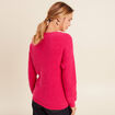 Pull col v rose femme