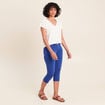 Blouse col v manches courtes ecru femme