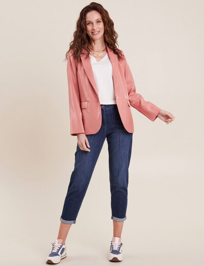 Veste tailleur irisé terracotta femme