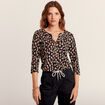 T-shirt manches 3/4 noir femme