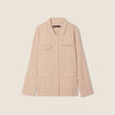 Veste droite boutonnée sable femme