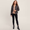 Doudoune déperlante droite zippée noir femme