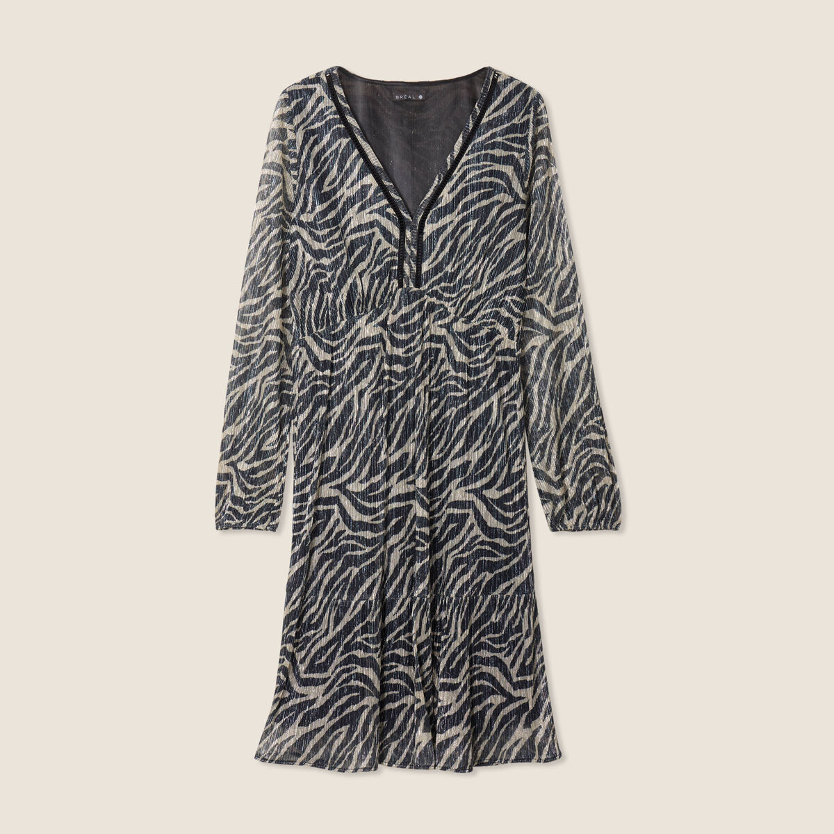 Robe z&eacute;br&eacute;e &agrave; sequins &eacute;vas&eacute;e noir femme