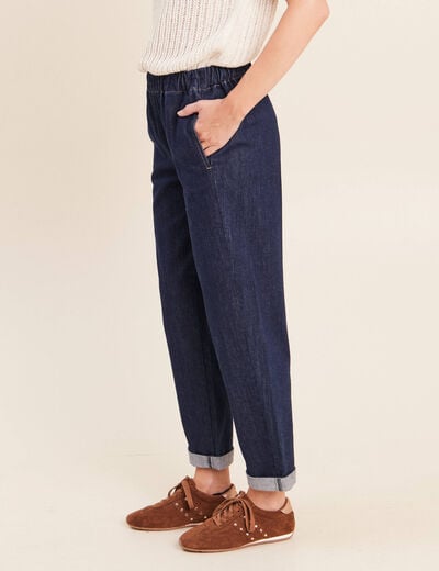 Jean mom en denim denim brut femme
