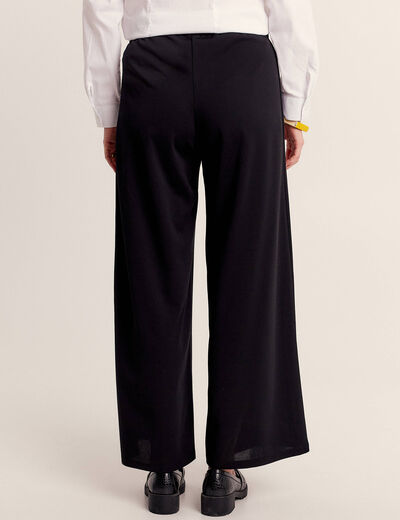 Pantalon large à pont noir femme
