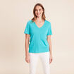 T-shirt manches courtes vert turquoise femme