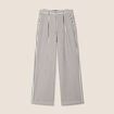 Pantalon large taille haute bleu foncé femme