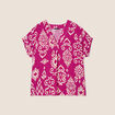Blouse manches courtes rose fushia femme