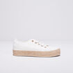 Tennis plateformes &agrave; lacets ecru femme