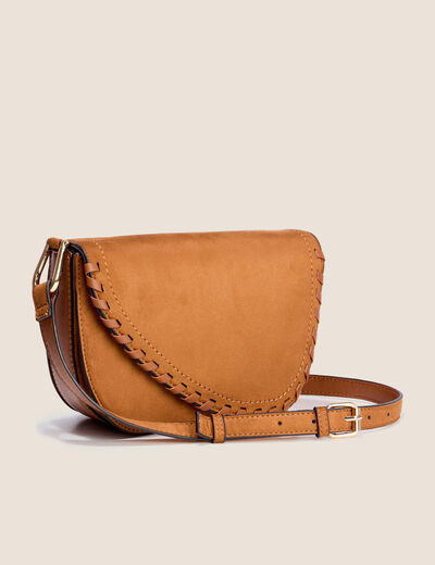 Sac en bandouli&egrave;re doubl&eacute; marron femme