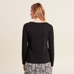 T-shirt thermo-douceur manches longues noir femme