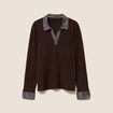 T-shirt manches longues marron foncé femme