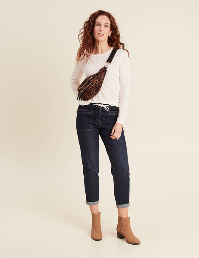 T-shirt manches longues ecru femme