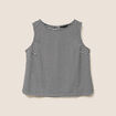 Blouse courte col bateau noir femme