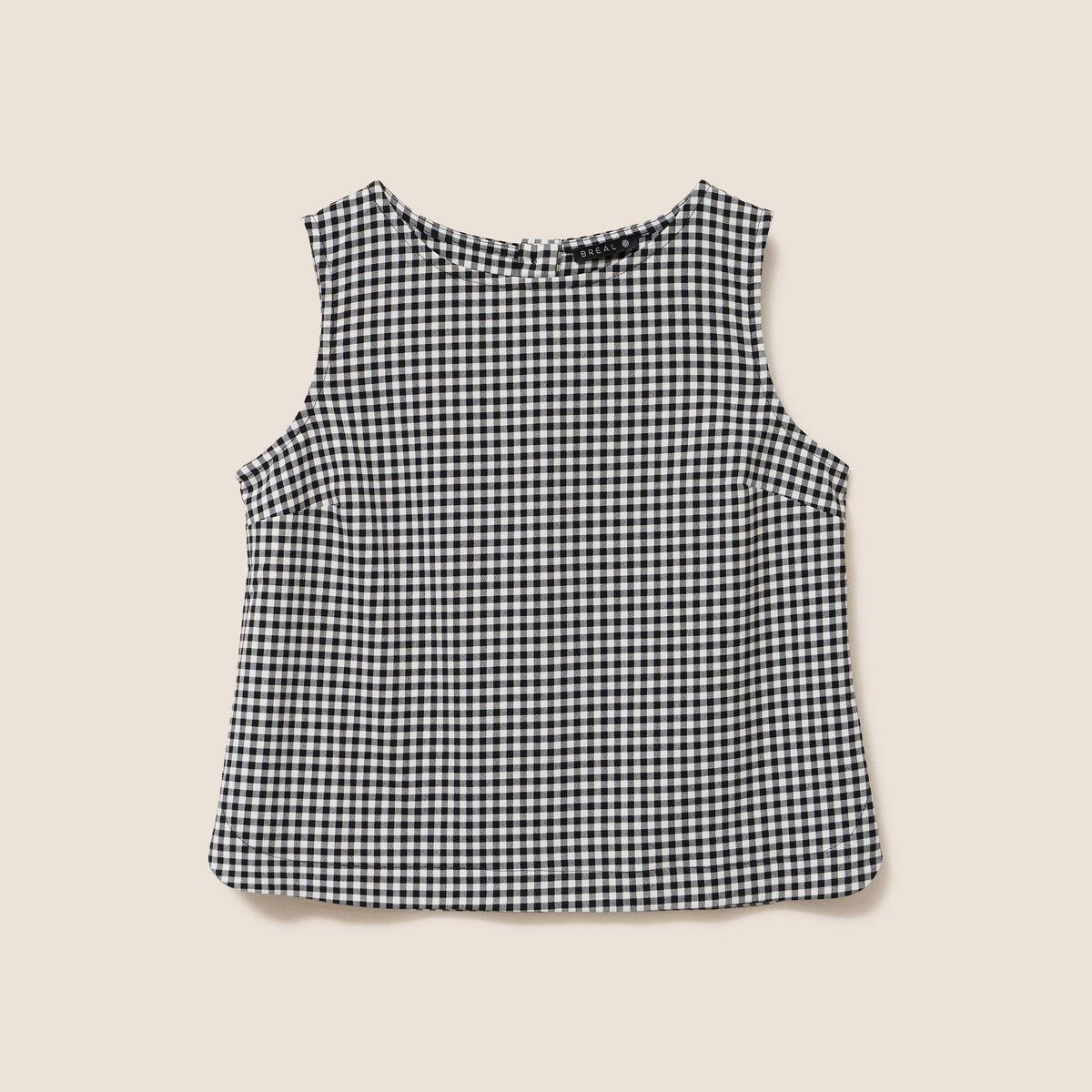 Blouse courte col bateau noir femme