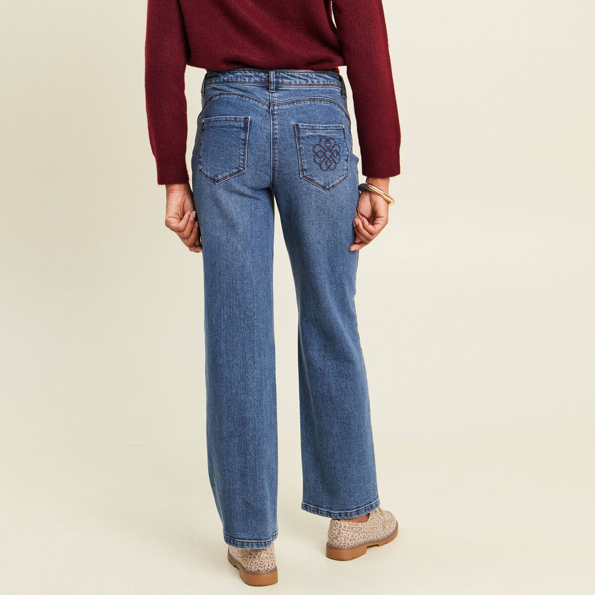Jean standard denim stone femme
