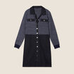 Robe droite buste tweed noir femme