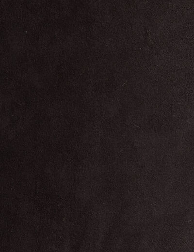 Jupe courte trap&egrave;ze aspect daim noir femme