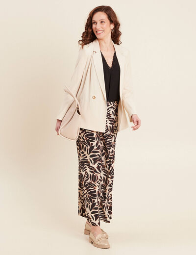 Veste tailleur fluide ivoire femme