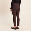 Legging 7/8&egrave;me taille bascul&eacute;e en maille marron fonc&eacute; femme