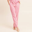 Pantalon coupe large en lin rose femme