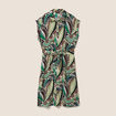 Robe fluide col chemise manches courtes vert femme