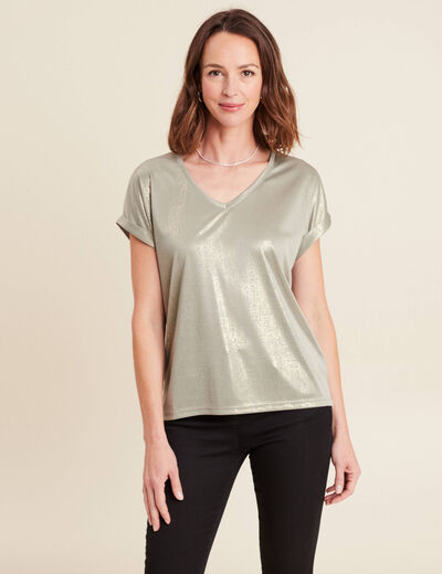 T-shirt manches courtes vert clair femme