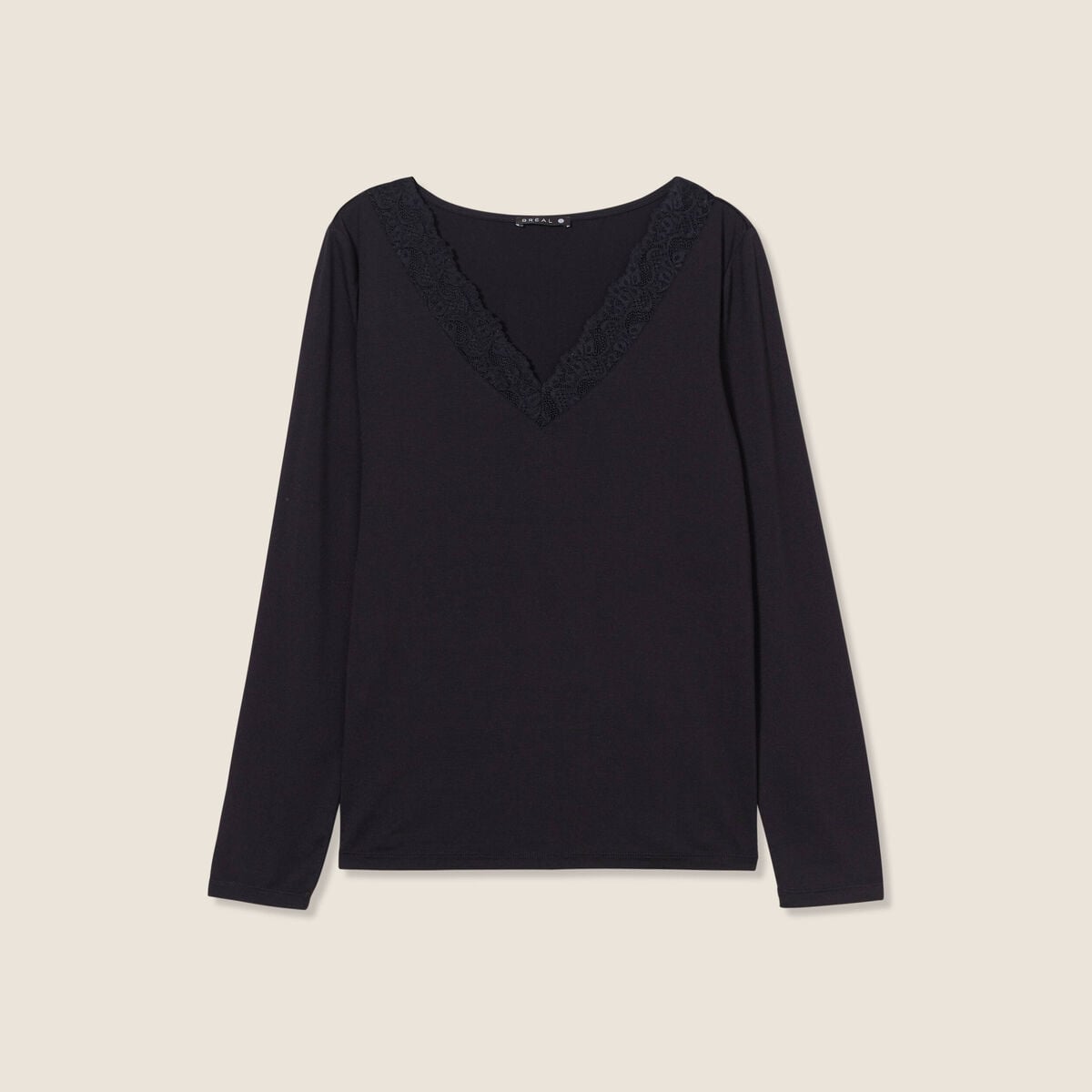 T-shirt thermo-douceur manches longues noir femme