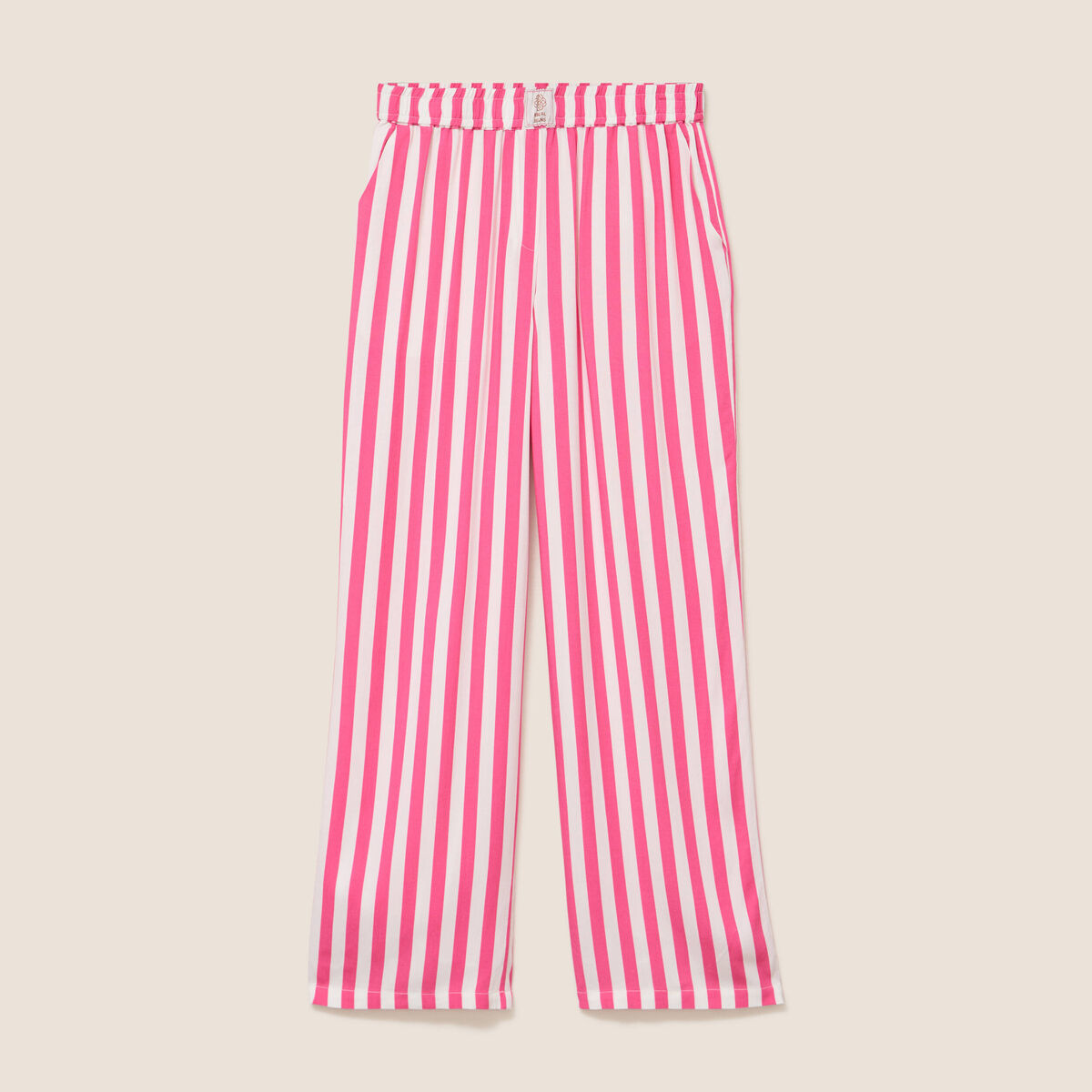 Pantalon fluide et large taille standard rose fushia femme