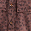 Chemise droite manches longues marron fonc&eacute; femme