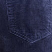 Pantalon large velours c&ocirc;tel&eacute; bleu marine femme
