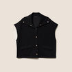 Gilet manches courtes col camionneur noir femme